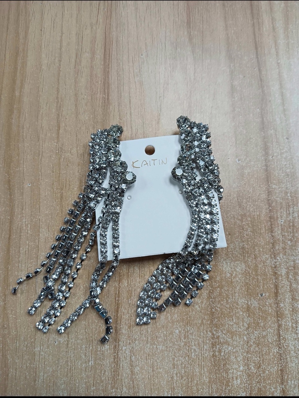 A Classy Chic Boutique Silver Crystal Fringe Drop Earrings